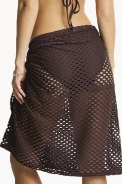Sarongs^Sea Level Castaway Mid Length Mesh Wrap Cocoa