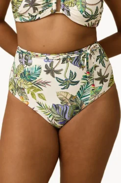 Bottoms^Monte u0026 Lou Catalina High Waist Belted Retro Pant White/green