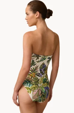 One Pieces^Monte u0026 Lou Catalina Ruched U Wire Bandeau One Piece White/green