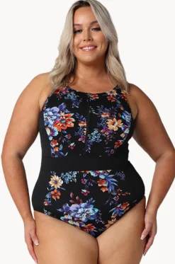 One Pieces^Capriosca Catalina Zip High Neck One Piece Black/multi