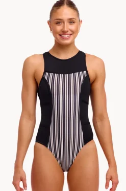 One Pieces^Funkita Chain Gang Hi Flyer One Piece Black/white