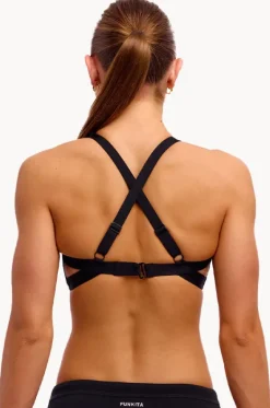 Bikini Tops^Funkita Chain Gang Hi Light Swim Top Black/white