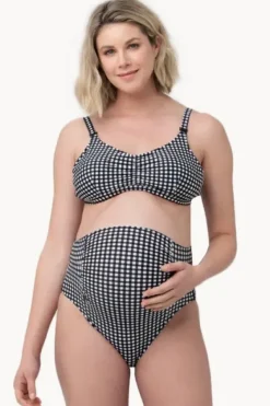Bikini Sets^Ripe Maternity Check Nursing Bikini Set Black/White