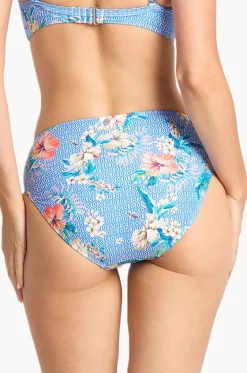 Bottoms^Sunseeker Chilio Ruched Mid Rise Pant Blue