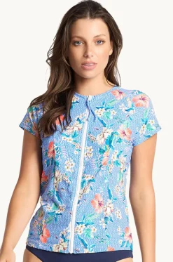 Rashies & Sunsuits^Sunseeker Chilio Short Sleeve Suntop Blue