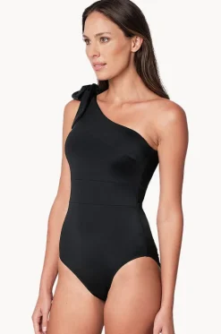 One Pieces^Une Piece Classic One Shoulder One Piece Black