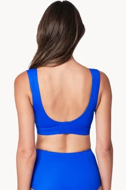 Bikini Tops^Une Piece Classic Square Neck Bralette Blue