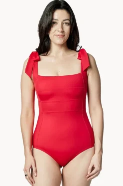 One Pieces^Une Piece Classic Square Neck One Piece Red