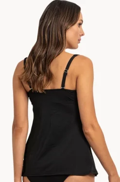 Tankini Tops^Poolproof Classics DD/E Cup Square Neck Tankini Separate BLACK