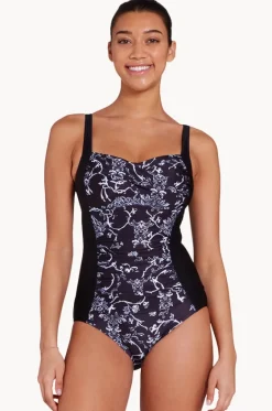 One Pieces^Zoggs Classique Ruched Front One Piece Black/white