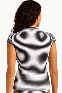 Rashies & Sunsuits^Seafolly Clubhouse Cap Sleeve Suntop Black