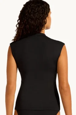 Rashies & Sunsuits^Seafolly Collective Cap Sleeve Suntop BLACK