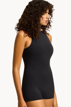 One Pieces^Seafolly Collective Zip Back Boyleg One Piece BLACK