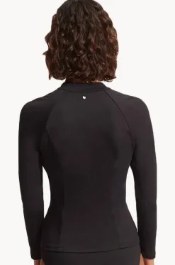 Rashies & Sunsuits^Seafolly Collective Zip Suntop BLACK