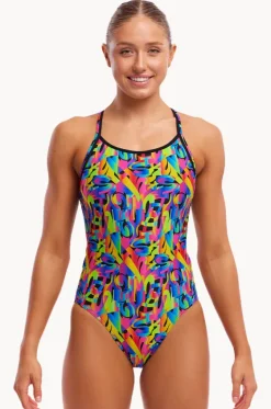 One Pieces^Funkita Colour Funk Diamond Secure One Piece Black/multi
