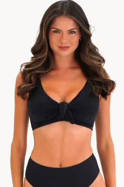 Bikini Tops^Moontide Contours DD/E Cup Tie Front Bra Black