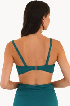 Bikini Tops^Moontide Contours F Cup Cross Front Bra Evergreen