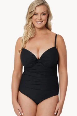 One Pieces^Moontide Contours F Cup Cross Front One Piece BLACK