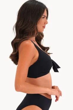 Bikini Tops^Moontide Contours F/G Cup Tie Front Bra Black