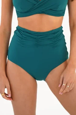 Bottoms^Moontide Contours Gathered High Waist Pant Evergreen