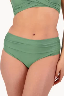 Bottoms^Moontide Contours High Ruched Front Pant Khaki