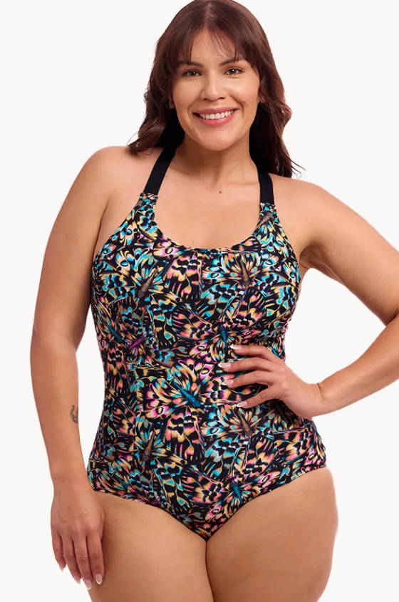 One Pieces^Funkita Copper Cluster Brace Me Back One Piece Black/multi