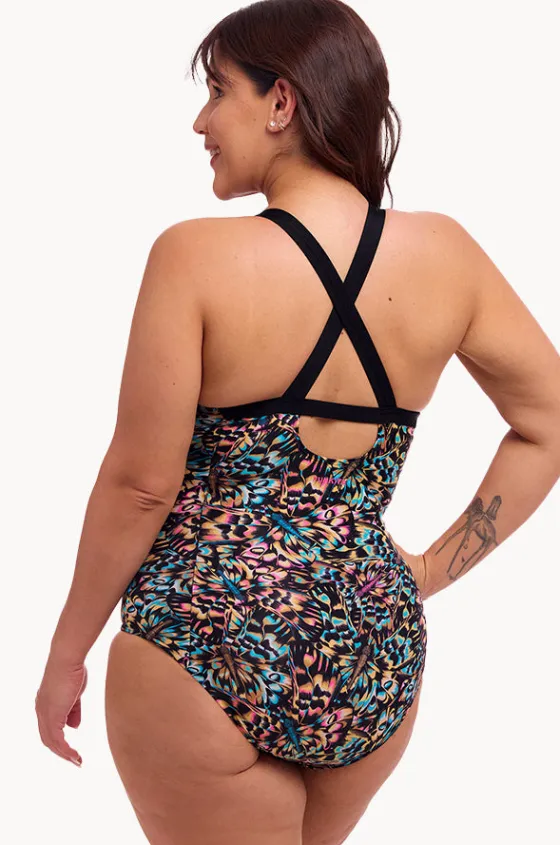 One Pieces^Funkita Copper Cluster Brace Me Back One Piece Black/multi