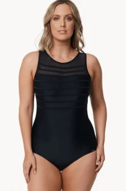One Pieces^Jantzen Cosmopolitan Mesh Bar High Neck One Piece BLACK