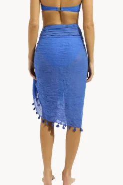 Sarongs^Seafolly Cotton Gauze Sarong Sapphire