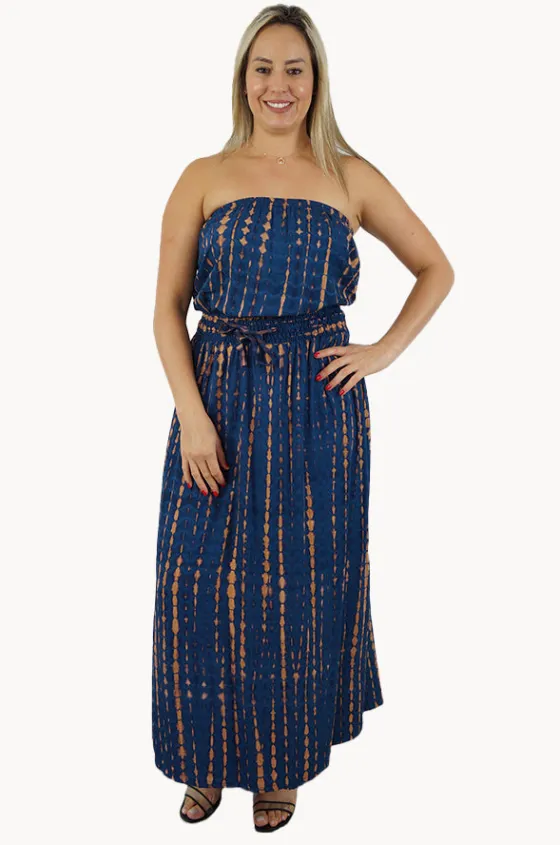 Dresses^Sundrenched Crackle Tube Dress Navy