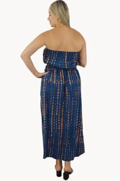 Dresses^Sundrenched Crackle Tube Dress Navy
