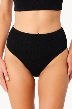 Bottoms^Une Piece Crinkle High Cut High Waist Bottom Black