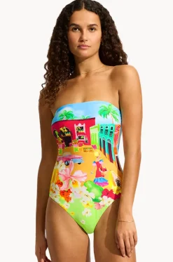 One Pieces^Seafolly Cuba Bandeau One Piece Turquoise