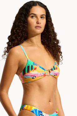 Bikini Tops^Seafolly Cuba Ring Front Bralette Turquoise
