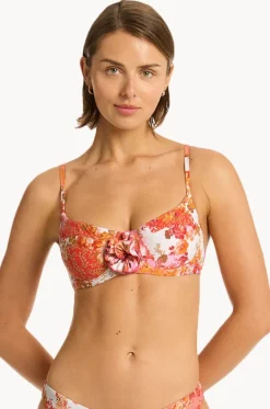 Bikini Tops^Sea Level Daisyfield Balconette Bra Coral