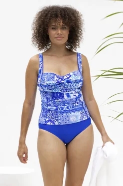 Tankini Tops^Togs Swimwear Delta Ruched Tankini Separate Blue/white