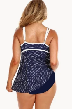 One Pieces^Capriosca Dots DD/E Cup Swim Dress One Piece Navy/White