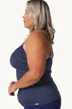 Tankini Tops^Capriosca Dots F/G Cup Tankini Separate Navy
