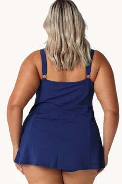 One Pieces^Capriosca Dots Swim Dress One Piece Navy/white