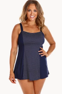 One Pieces^Capriosca Dots Swim Dress One Piece Navy/white