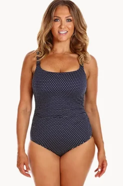 One Pieces^Capriosca Dots Tank One Piece Navy