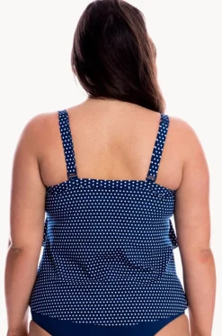 Tankini Tops^Capriosca Dots Tiered Tankini Separate Navy/white