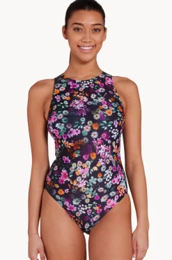 One Pieces^Zoggs Dream Hi Front One Piece Black/purple