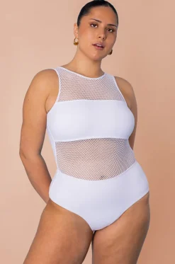 One Pieces^Sea Level Drift High Neck One Piece WHITE