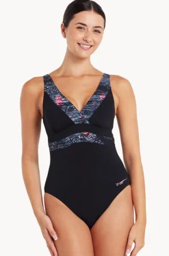 One Pieces^Zoggs Dusk Square Back One Piece Black/Grey