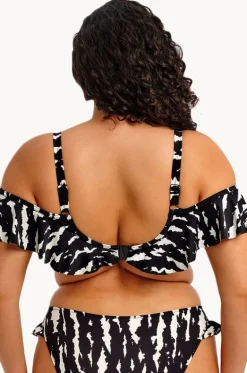 Bikini Tops^Elomi Swimwear Echo Shell H Cup Ruffle Plunge Bra BLACK