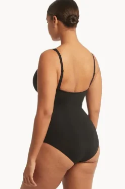 One Pieces^Sea Level Eco Essentials Cross Front One Piece Black