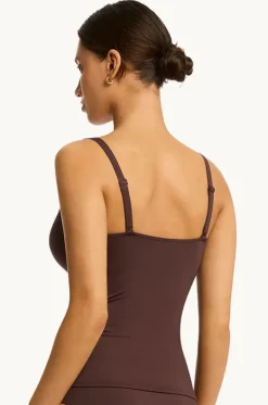 Tankini Tops^Sea Level Eco Essentials Cross Front Tankini Separate Cocoa