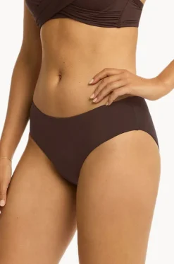 Bottoms^Sea Level Eco Essentials Mid Bikini Pant Cocoa