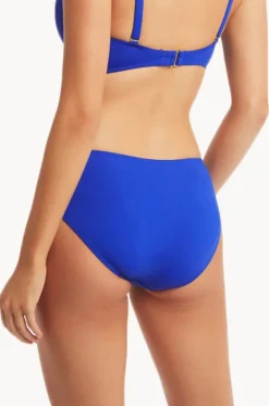 Bottoms^Sea Level Eco Essentials Mid Bikini Pant Cobalt